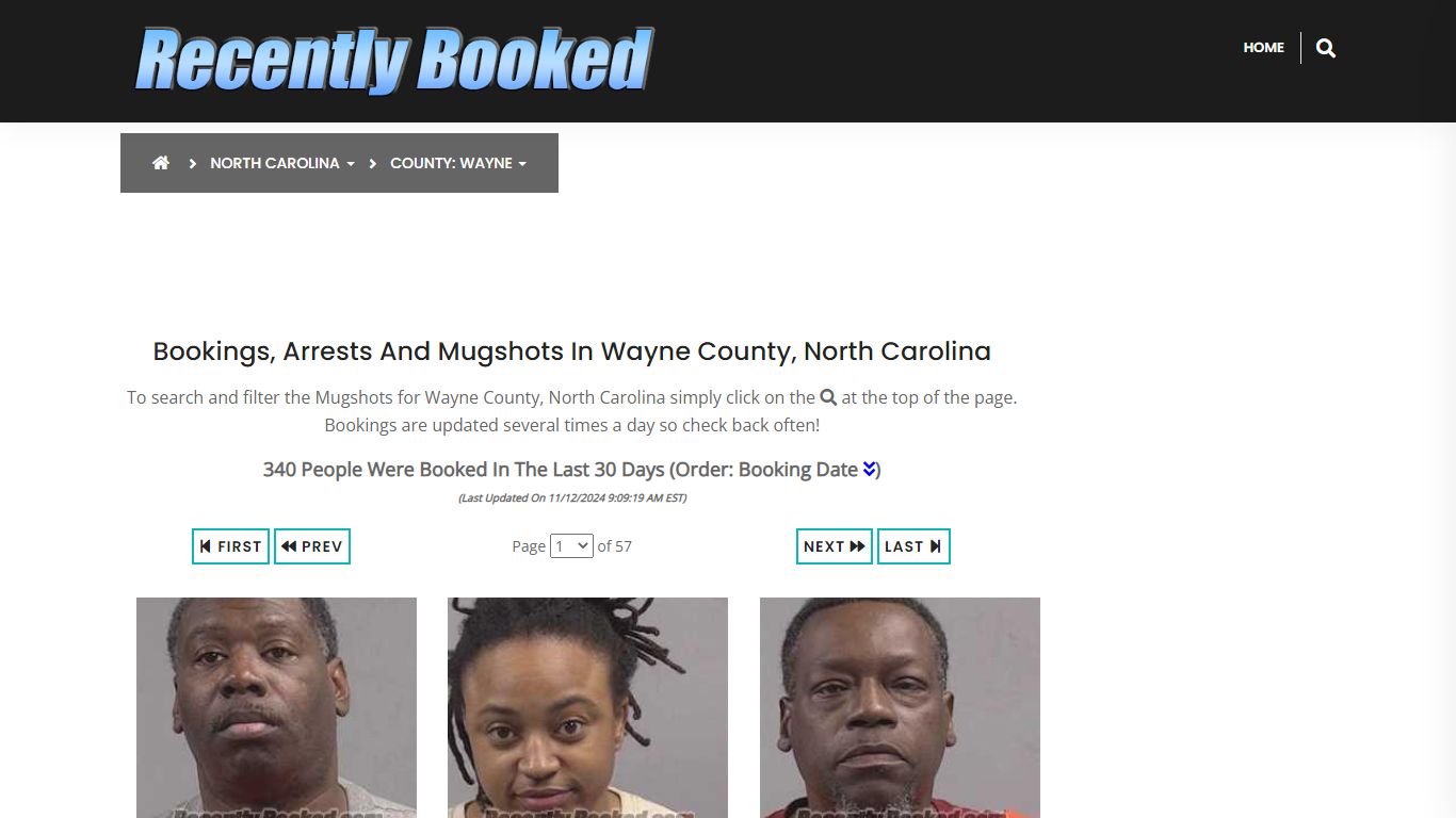 Bookings, Arrests and Mugshots in Wayne County, North Carolina