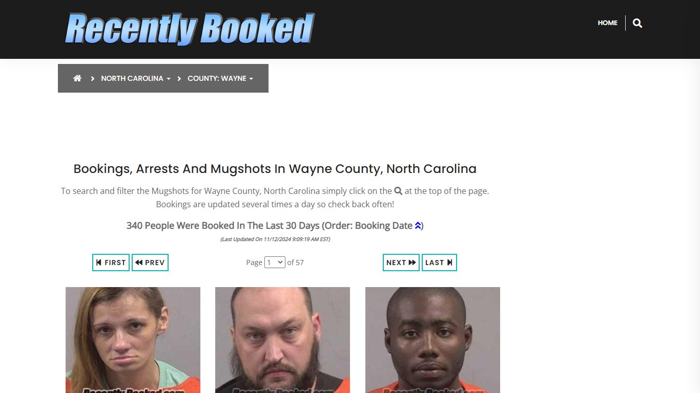 Bookings, Arrests and Mugshots in Wayne County, North Carolina